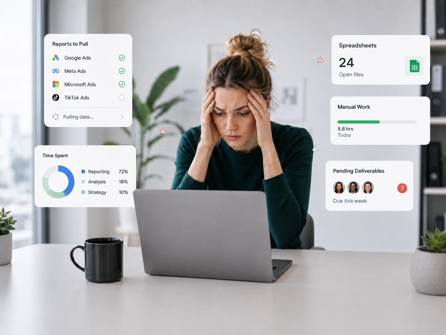 Analyst overwhelmed by reports, spreadsheets, and manual deliverables