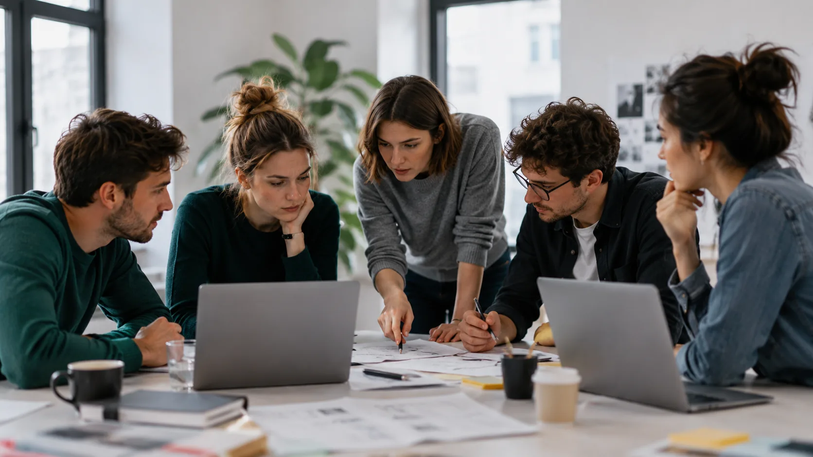 A working performance-marketing team planning campaigns together